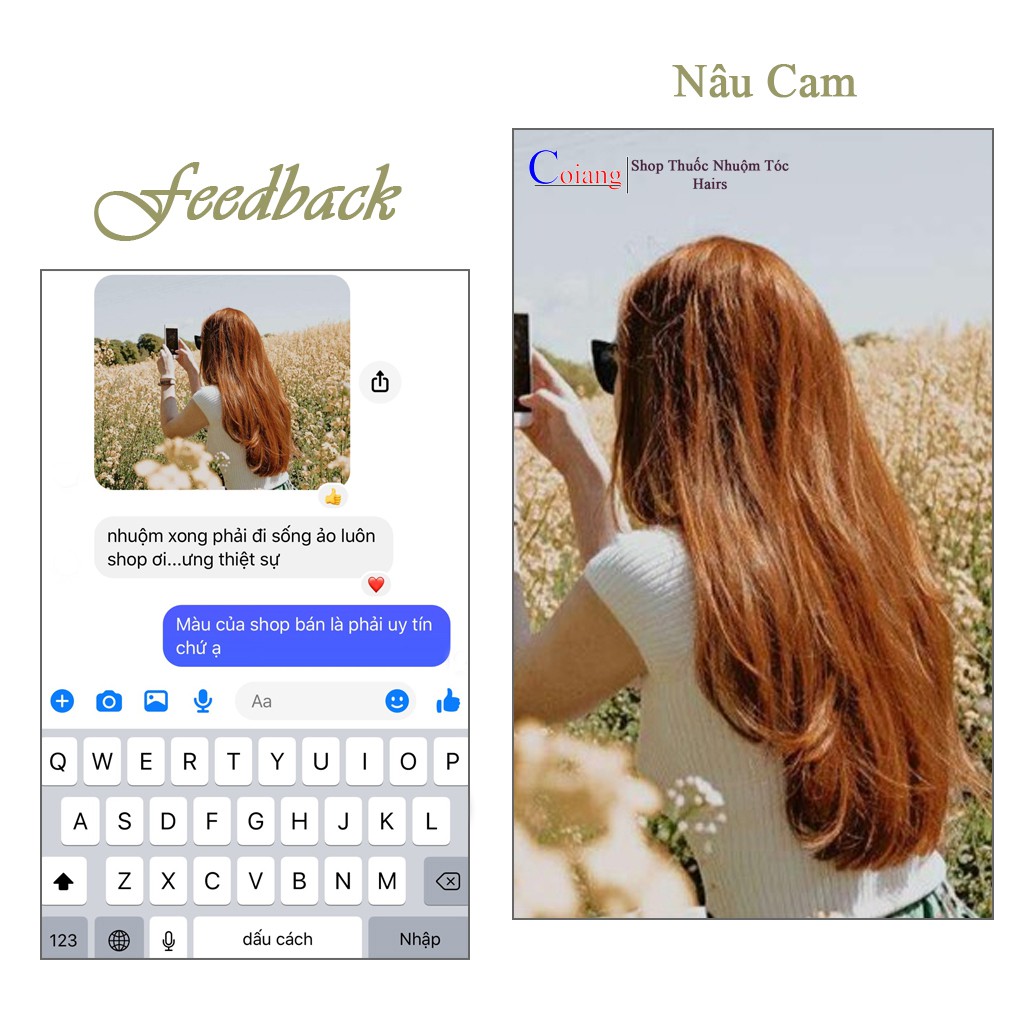 Thuốc nhuộm tóc MÀU NÂU CAM không cần thuốc tẩy tóc Chenglovehairs, Chenglovehair