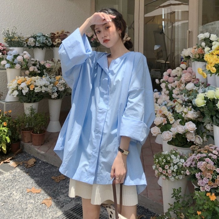 Áo Sơmi Trắng Oversize 2 Màu Thời TRang Nam Nữ