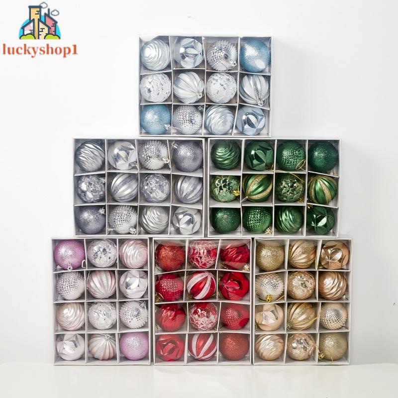 Set 12 Quả Châu Nhựa PVC 60mm Trang Trí Giáng Sinh