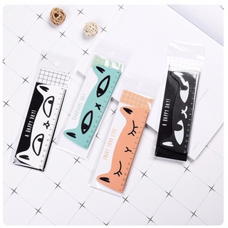 THƯỚC KẺ MẶT MÈO GỖ 15cm