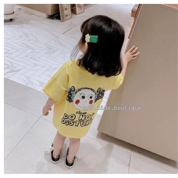 váy xuông cotton cô gái tóc xoăn cho bé
