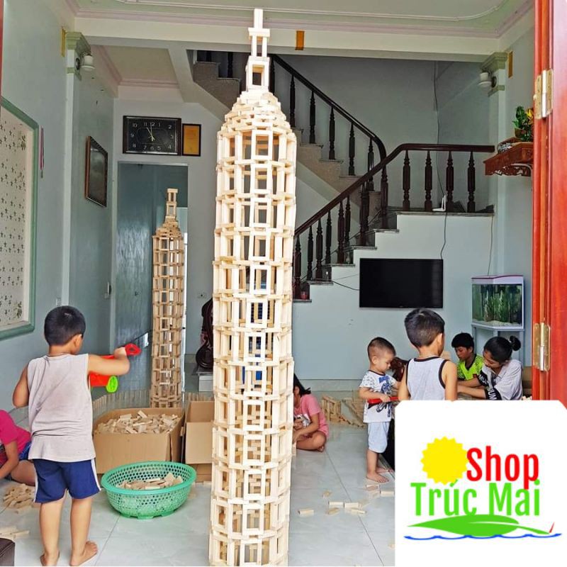 Đồ chơi xếp hình gỗ lắp ráp mô hình phát triển trí tuệ  Rút Gỗ Đồ Chơi Domino Montessori Rèn Luyện Trí Thông Minh