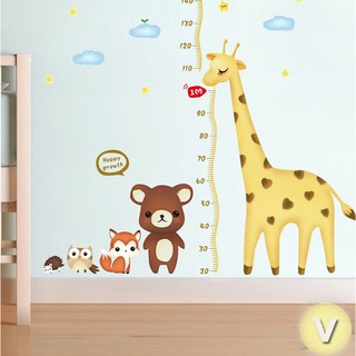 Decal dán tường Thước đo hươu gấu