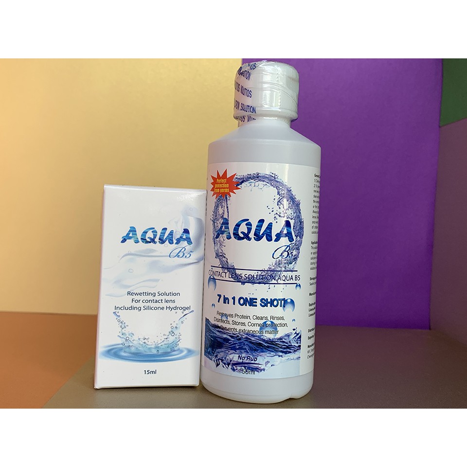 [HOTSALE]COMBO: nước nhỏ mắt và nước ngâm dùng kính áp tròng AQUA B5 xx Hàn Quốc