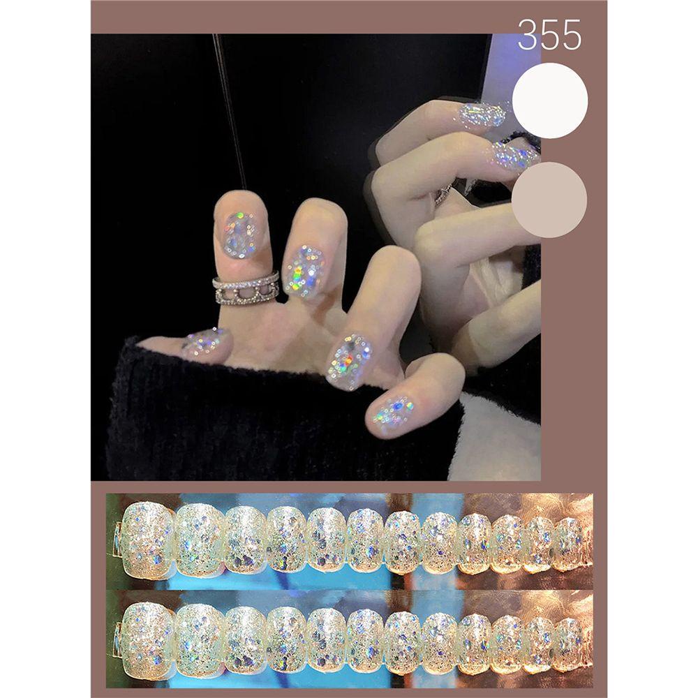 Bộ 24 Móng Tay Giả Đầu Tròn / Vuông Che Phủ Toàn Diện