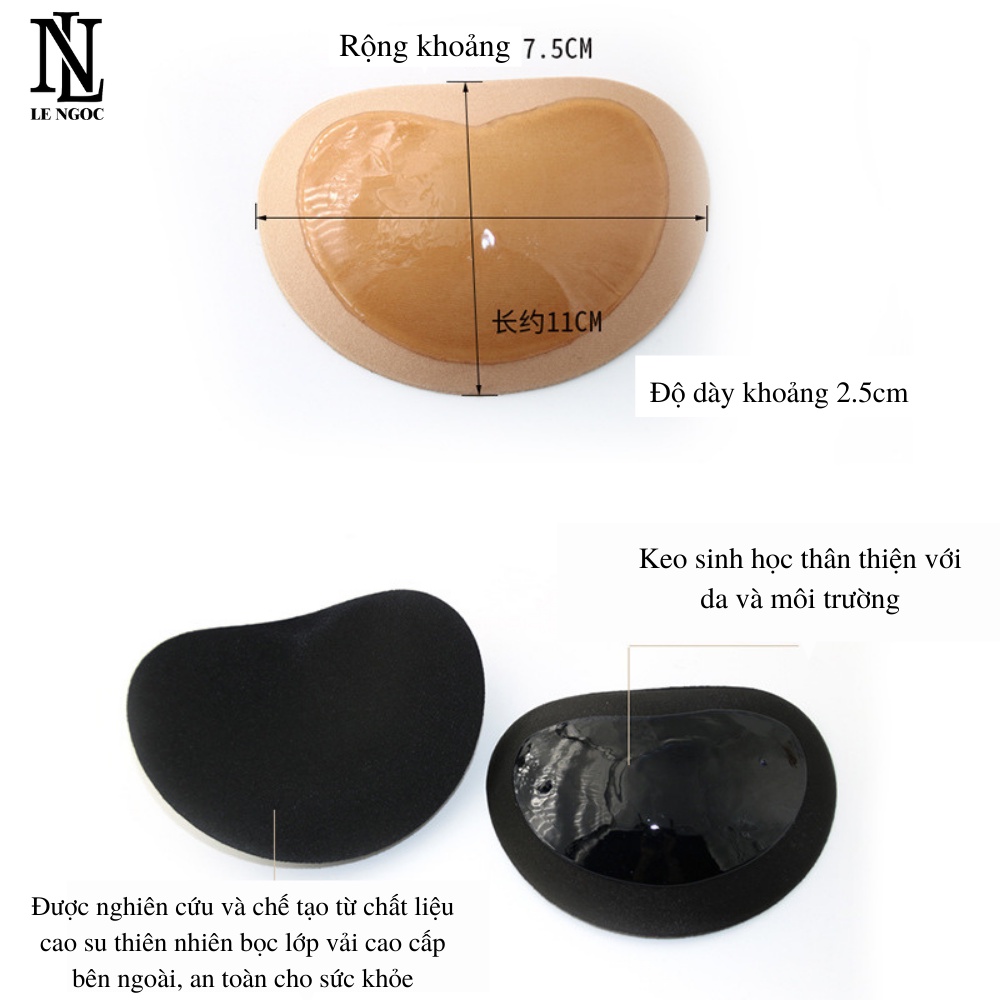 Miếng dán độn áo lót,áo bơi nâng ngực, mút độn tim dày 2cm siêu nâng tăng vòng 1 Lê Ngọc 005