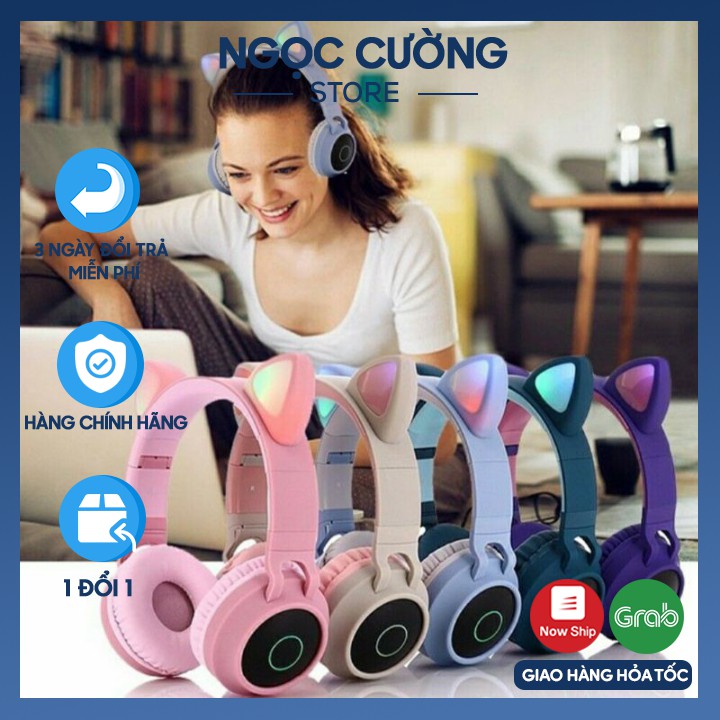 [Mã ELFLASH5 giảm 20K đơn 50K] Tai Nghe Mèo Bluetooth, Headphone Tai Mèo Dễ Thương Có Mic,Âm Bass Mạnh Mẽ Siêu Ấm