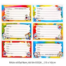 Nhãn Vở Hoạt Hình Có Dính Sẵn