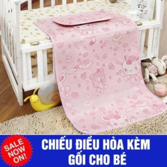 Chiếu điều hoà kèm gối thảo dược cho bé kt 60x120cm