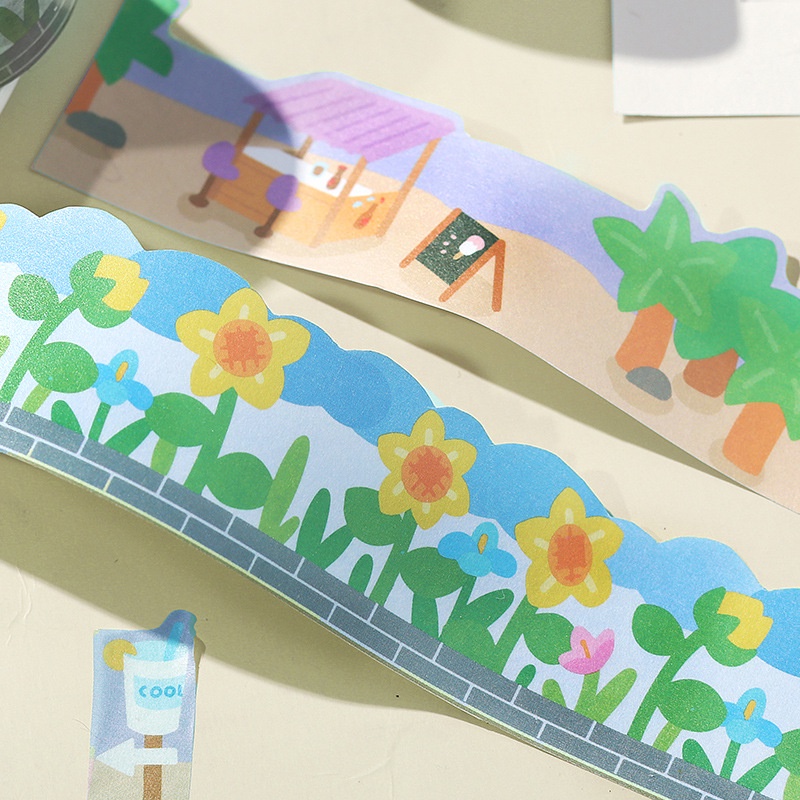 Cuộn Băng Keo Washi Họa Tiết Hòn Đảo / Cá / Hoa Trang Trí Sổ Tay Diy