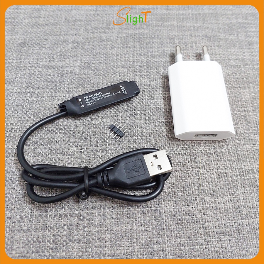 Dây Kết Nối LED RGB Chỉnh Màu Qua Remote 20 Phím, Nguồn USB 5V (Không Bao Gồm Dây Led Và Điều Khiển)