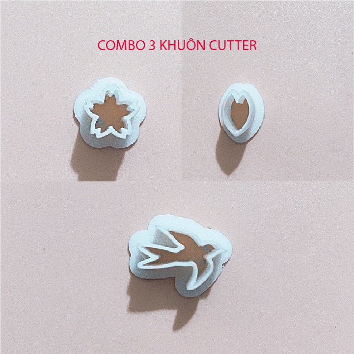 COMBO 3 KHUÔN Cutter hoa anh đào, cánh hoa anh đào, chim én, TIỆN LỢI