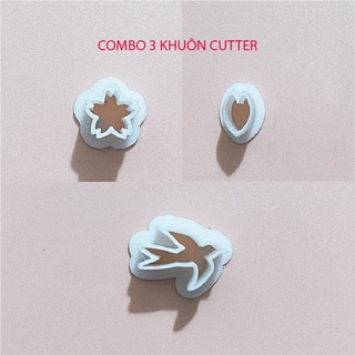 Combo 3 khuôn cutter hoa anh đào, cánh hoa anh đào, chim én, tiện lợi