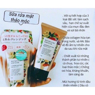 Sữa rửa mặt đất sét Botanical Nhật Bản Botanica
