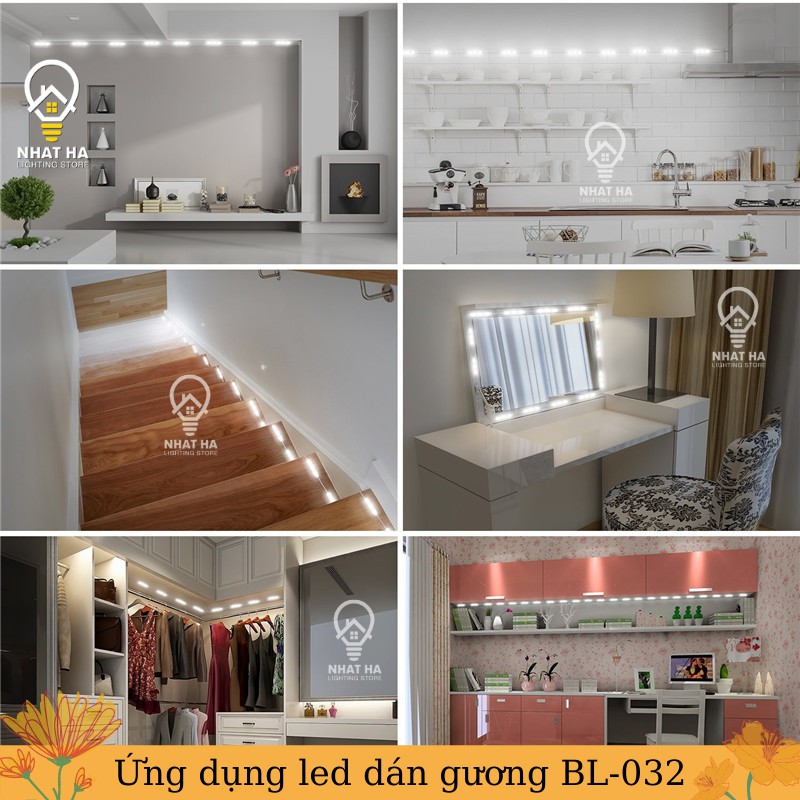 Bộ Đèn Led Gắn Gương Bàn Trang Điểm, Đèn Dán Trang Trí Gương Siêu Sáng Dài 5m, 5 Chế Độ Sáng BL032 Nhật Hạ Store