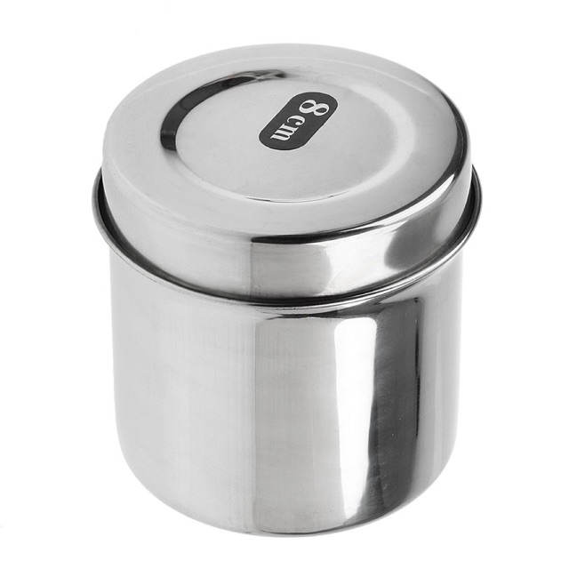 Hũ inox đựng bông 8cm