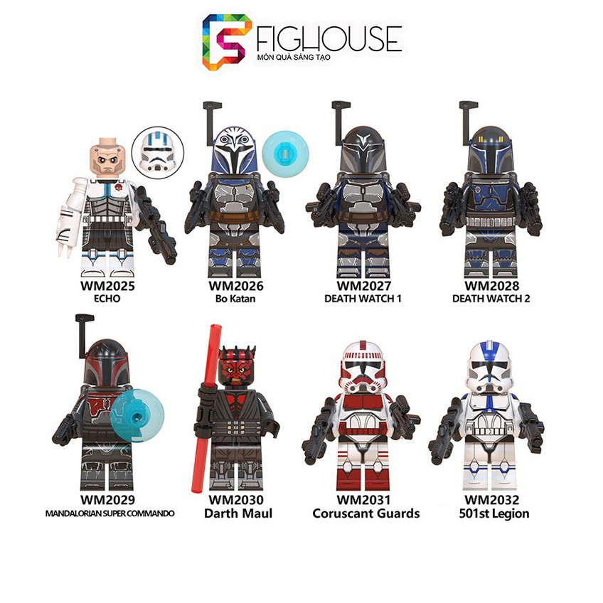 Bộ 8 nhân vật minifigures Star Wars WM6098