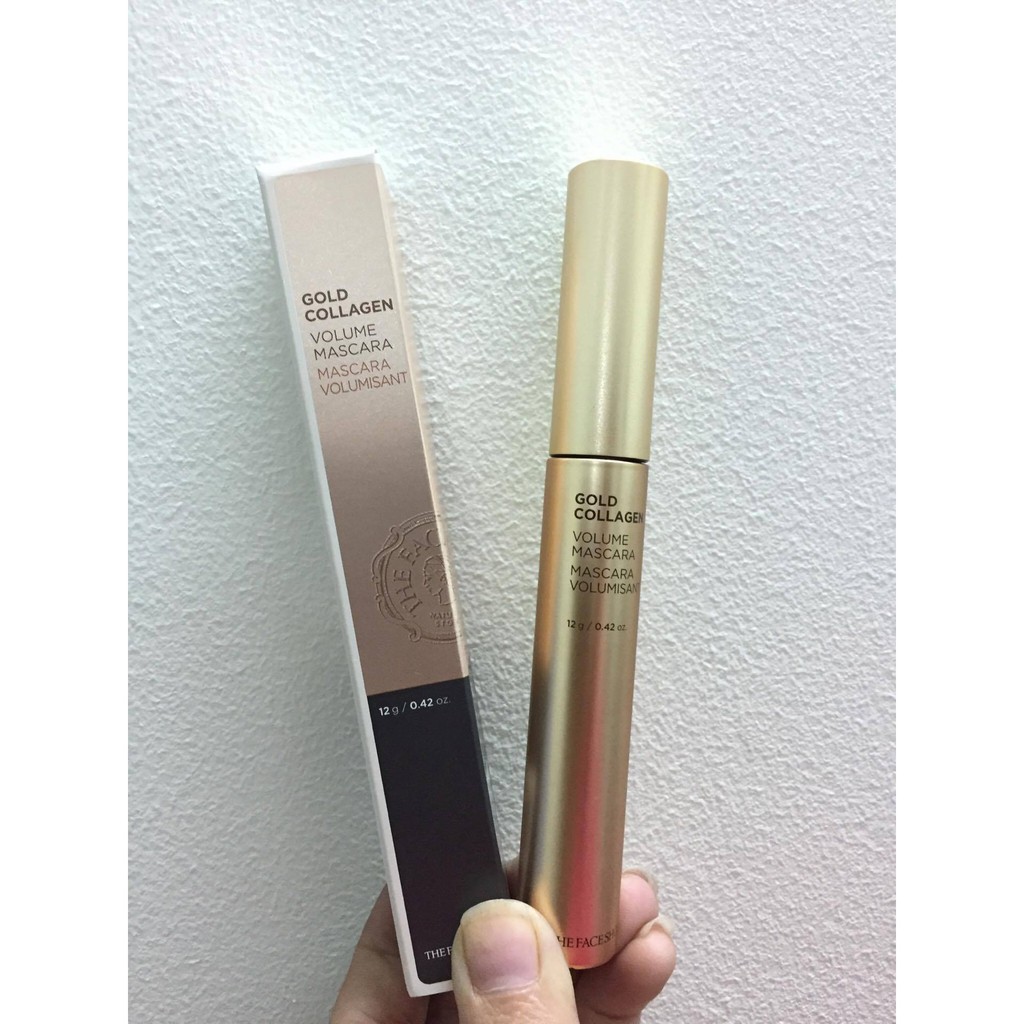 Mascara THE FACE SHOP làm Dày và Dưỡng Mi GOLD COLLAGEN MASCARA VOLUME 12g | WebRaoVat - webraovat.net.vn