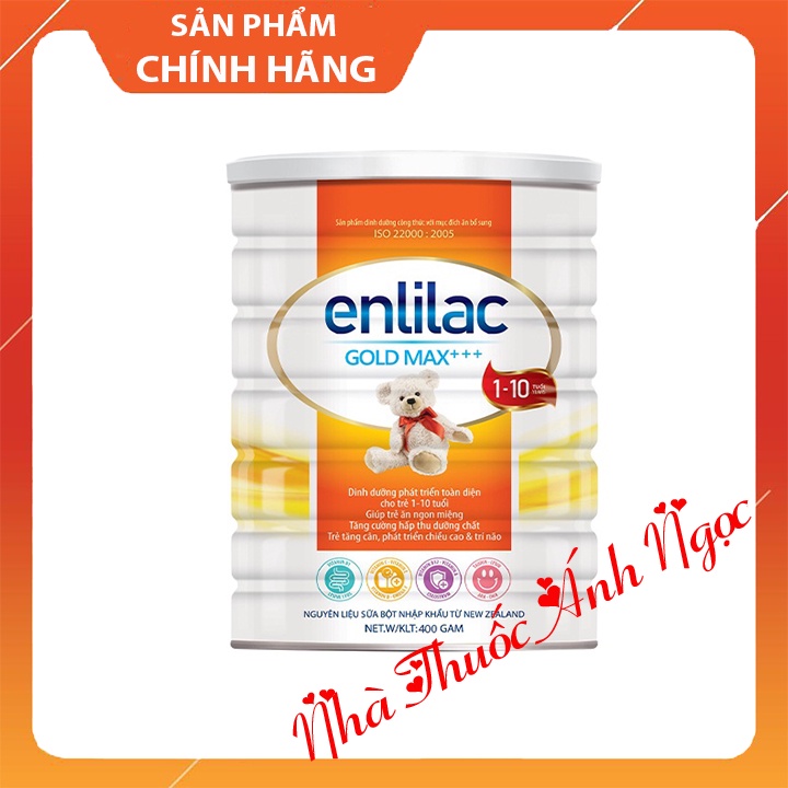 Sữa bột Enlilac Gold Max hộp 400g, 900 g- giúp bé ăn ngon, hỗ trợ tăng cường hấp thu chất, giúp bé tăng cân