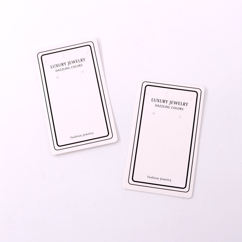 Combo 20 tag gắn bông tai dây chuyền trang sức loại giấy màu trắng size 5x9cm