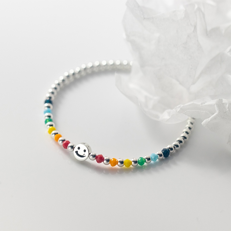 S925 silver multicolored Korean style beaded bracelet for women | WebRaoVat - webraovat.net.vn