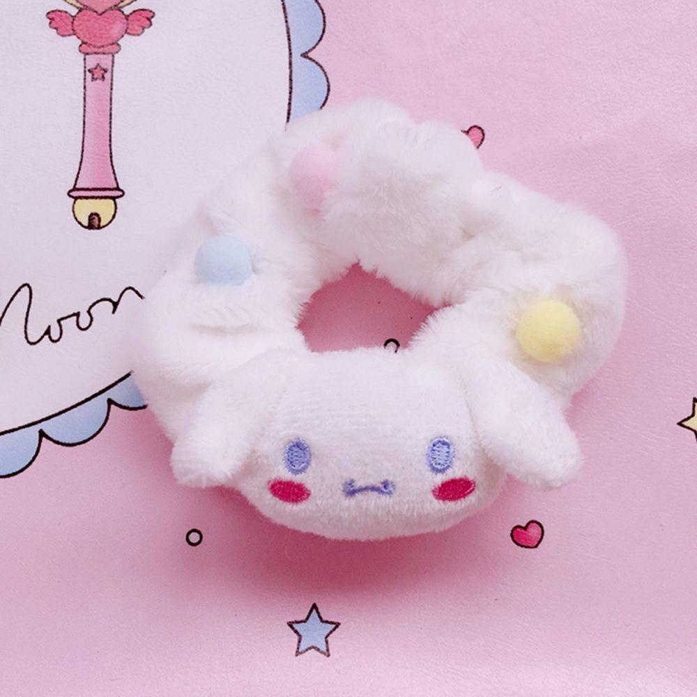 Dây Cột Tóc Scrunchies Bằng Vải Bông Họa Tiết Hoạt Hình Cinnamoroll Cho Nữ