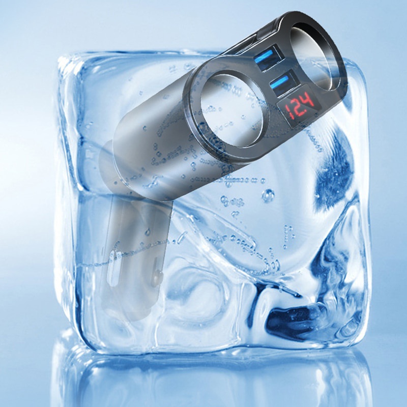 Tẩu Sạc 2 Cổng USB DC 12V/24V Tích Hợp Đèn LED Cho Xe Hơi