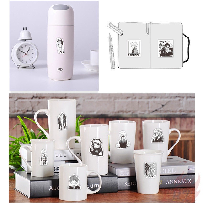 Set 100 miếng dán trang trí chống thấm nước họa tiết hoạt hình đáng yêu