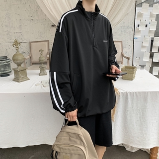 Áo Nỉ Cổ Cao Dáng Rộng Phong Cách Hip Hop Thời Trang Xuân Thu Cho Nam Size S-2XL