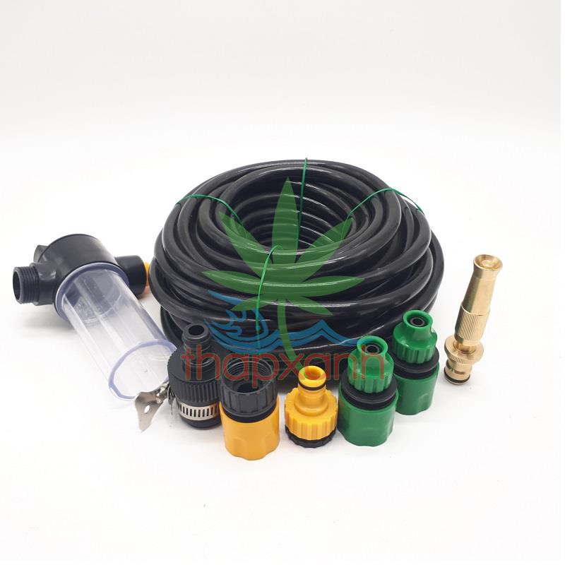 Bộ vòi xịt nước tưới cây, Rửa xe BTD-7203 vòi đồng VOI-6 kèm bình xà phòng + 15m dây