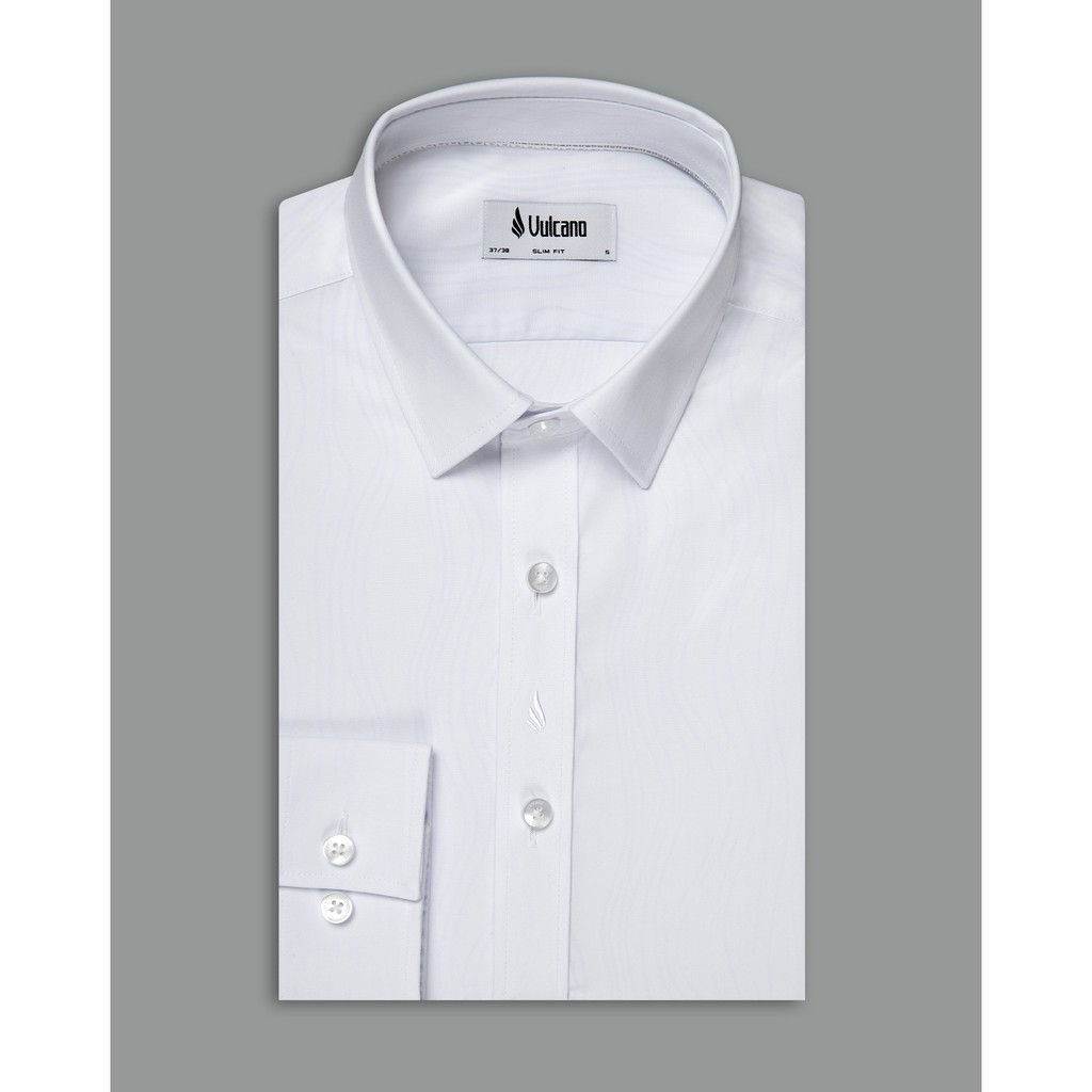 Áo Sơ Mi Dài Tay Trắng Vulcano 0663 Dáng Slil Chất Vải Cao Cấp, Mềm Mát Hạn Chế Nhăn Nhàu