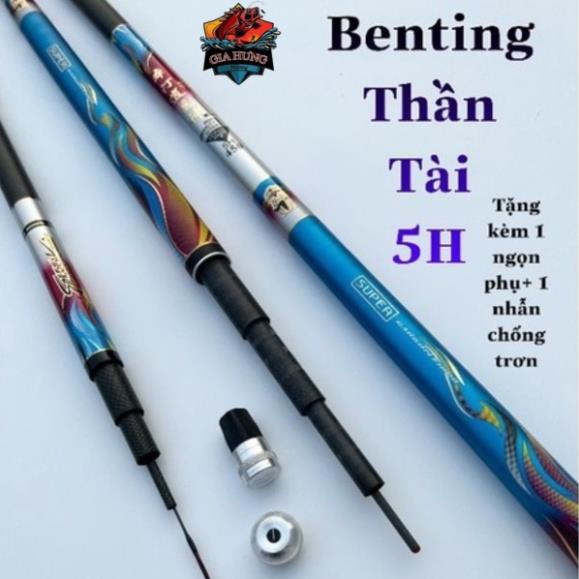 Cần câu tay Benting Thần tài 5h tặng 1 ngọn phụ 1 nhẫn. cần làm bằng 4 lớp carbon tạo độ nhẹ, khoẻ, chắc chắn