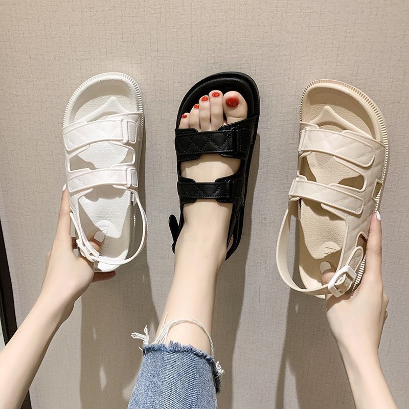 Dép Sandal Ulzzang Quai Dẻo Nhiều Màu Đi Mưa Thoải Mái D89