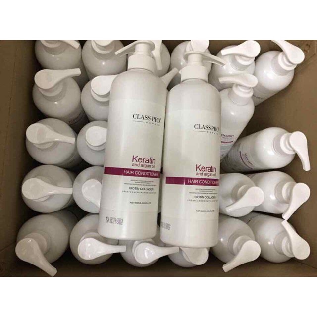 Cặp Dầu Gội Xả Class Pro Keratin Chuyên Phục Hồi Mềm Mượt 800ml x 2