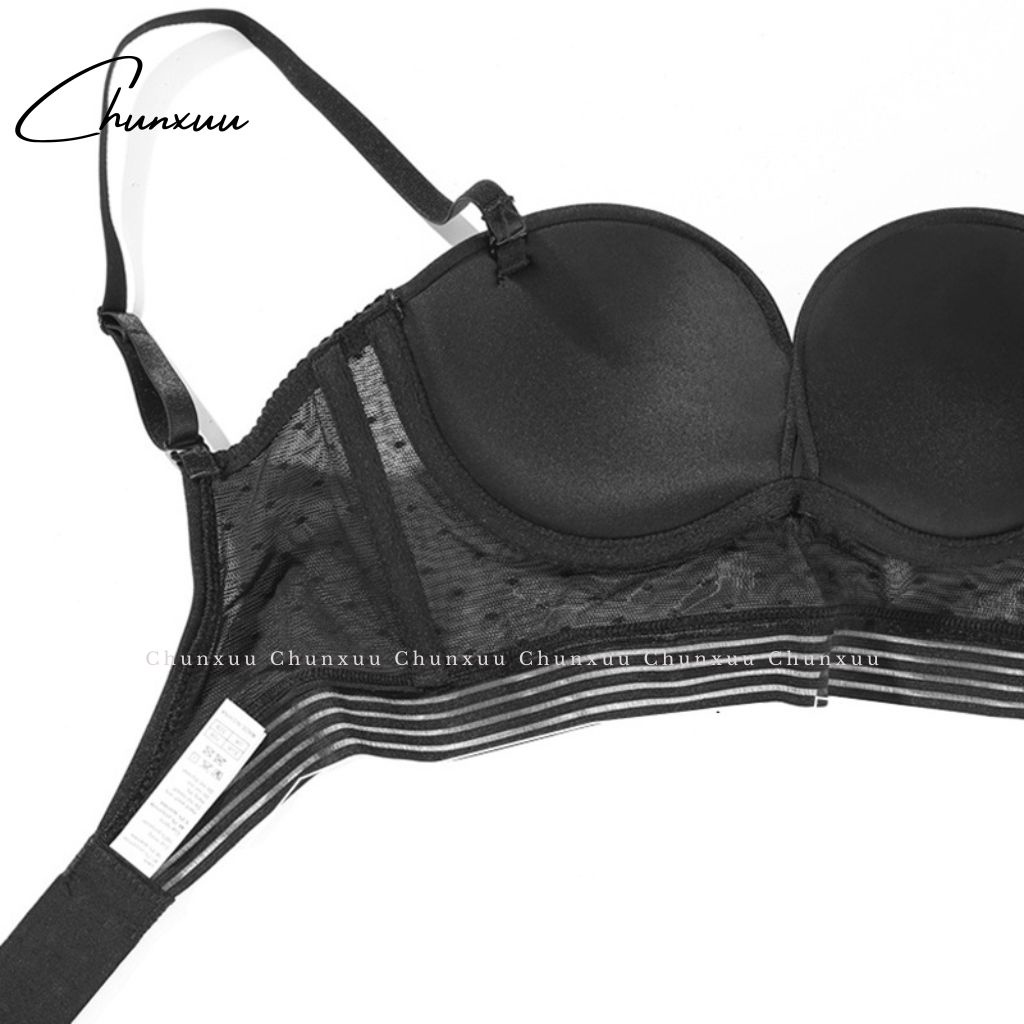 Áo lót nữ CHUNXUU thiết kế hở lưng, vải su phối ren mềm mát có gọng nâng đẩy ngực - AV45