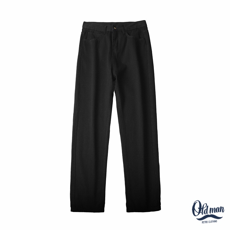 Quần Jeans Bò Nam Ống Suông, Quần Baggy Unisex Form Rộng, Phong Cách Hàn Quốc Vintage Retro OLDMAN