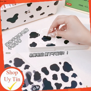 Sticker Trong Suốt Chống Thấm Nước Họa Tiết Bò Sữa