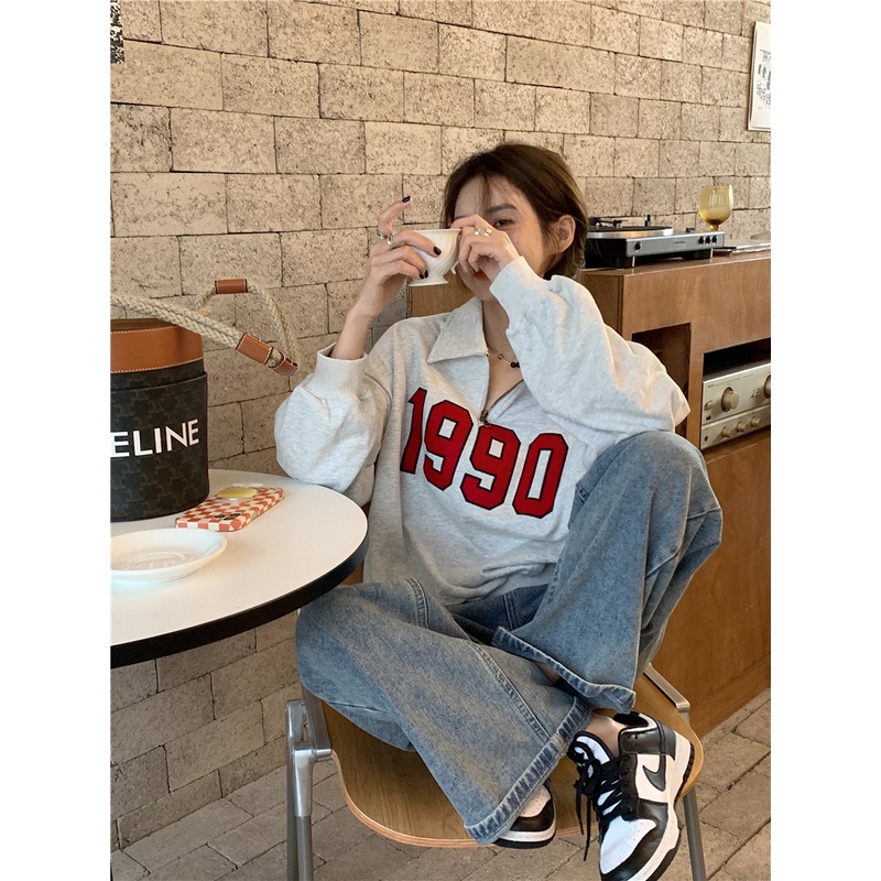 Áo thun dài tay cổ bẻ phong cách Hàn Quốc trẻ trung dành cho nữ | BigBuy360 - bigbuy360.vn