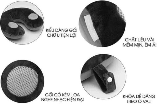 Gối kê cổ Lock&lock có loa và tai nghe