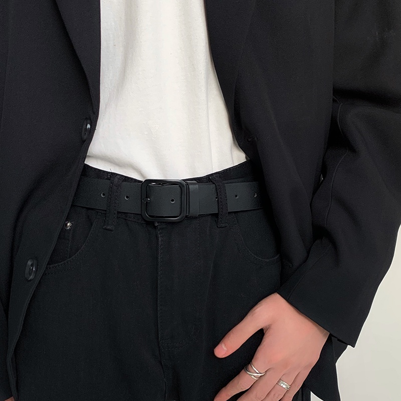 Thắt Lưng Màu Đen Kiểu hip-hop Hàn Quốc Cá Tính Cho Nam