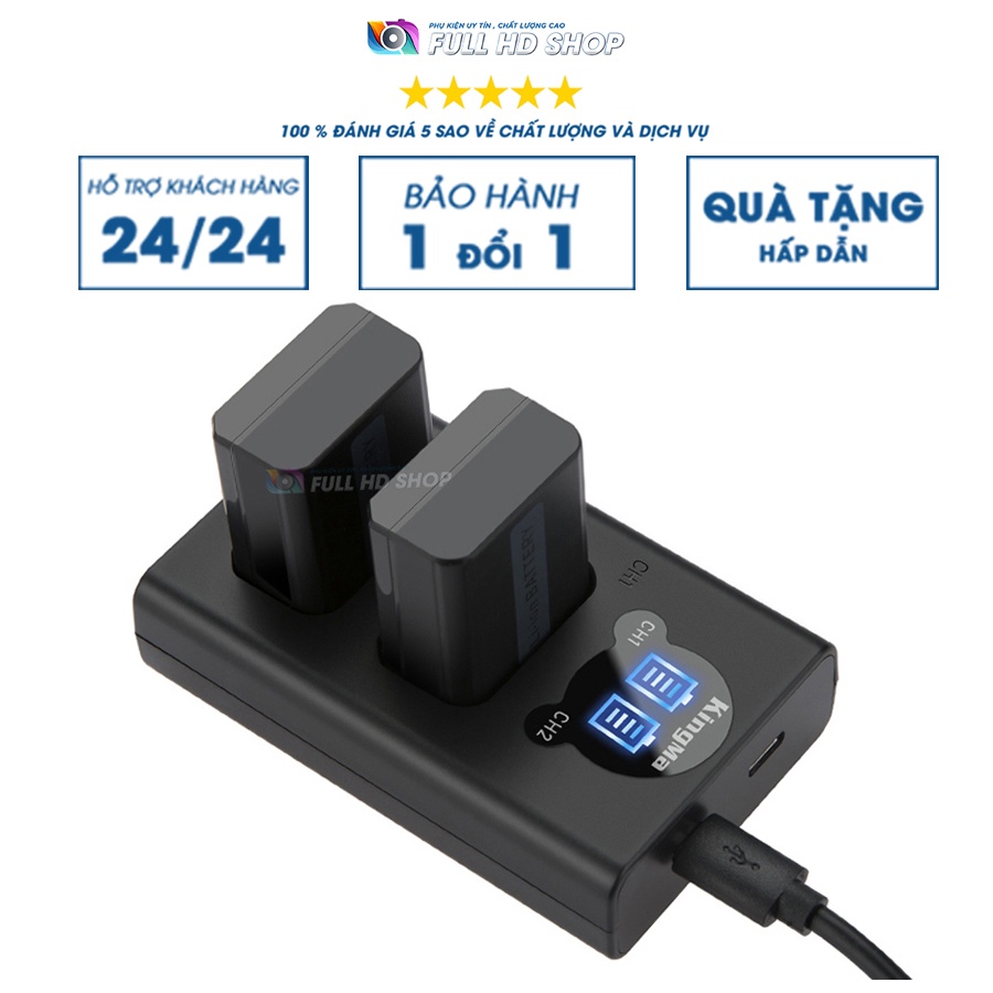 Sạc Pin Máy Ảnh Sony Fw50 Kingma - Dùng cho dòng máy Crop của Sony - Full HD Shop
