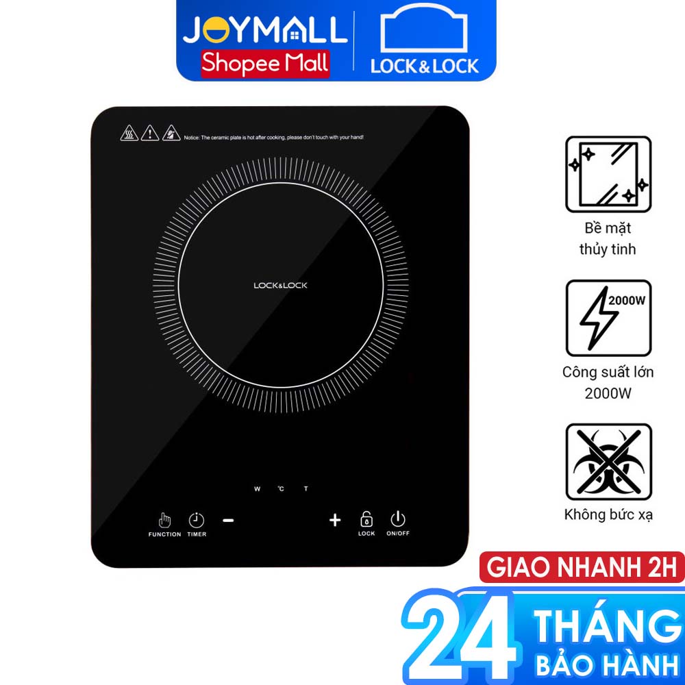 Bếp điện từ Lock&Lock EJI411 - Hàng chính hãng, mặt bếp thủy tinh, không bức xạ, an toàn sử dụng - JoyMall