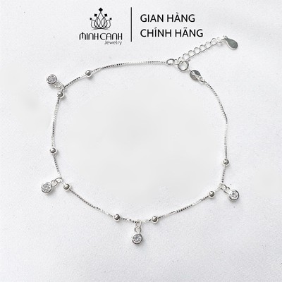 Lắc Chân Bạc Ý S925 Hạt Treo Đá - Minh Canh Jewelry