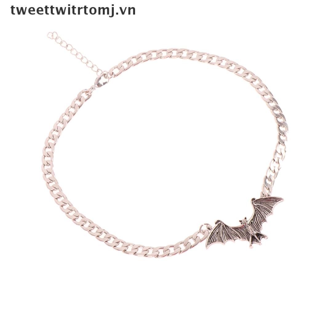 TOMJ 1 Pcs NEW Halloween Fashion Vintage Punk Gothic Bat Chain Necklace .