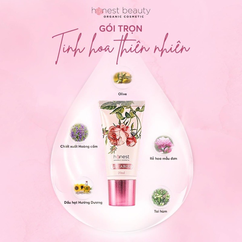 Kem dưỡng da tạo má hồng tự nhiên,không makeup HONEST BEAUTY LIKE A ROSE phù hợp mọi loại da kể cả da nhạy cảm nhất
