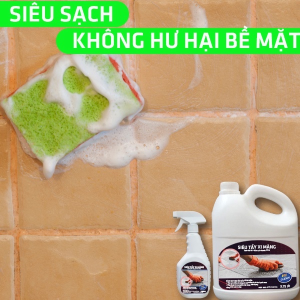 Siêu tẩy xi măng trên nền gạch đá, tẩy ron gạch Hi Clean - Nhập Khẩu Hàn Quốc - Loại cực mạnh
