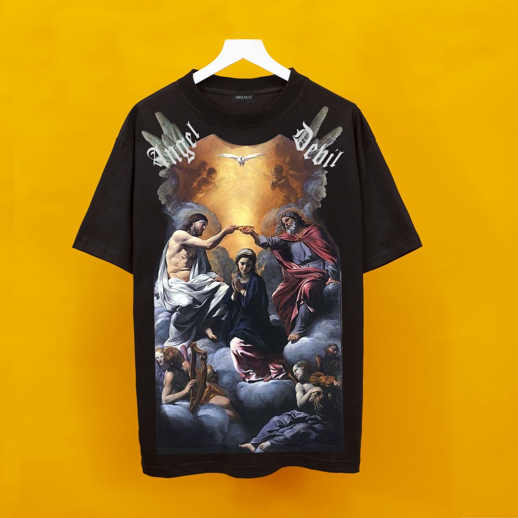 Áo thun MIKECO ANGEL DEBIL YGGENZ shop , Áo thun unisex nam nữ from rộng oversize chất liệu cotton 100%