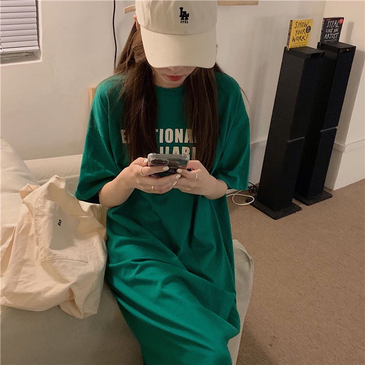 Đầm Suông Form Rộng Nữ Thanh Lịch Chất Vải Mềm Mát Nhẹ Nhàng In Dòng CHữ In Hoa Đẹp Lộng Lẫy  Cute Hot Trend TTDS0096