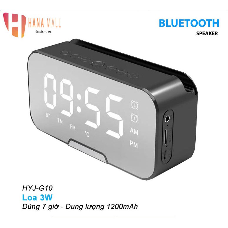 Đồng Hồ Loa HYJ-G10 Bluetooth Đa năng Mặt Gương Phát nhạc - Đài FM - Báo Thức 2 đánh giá