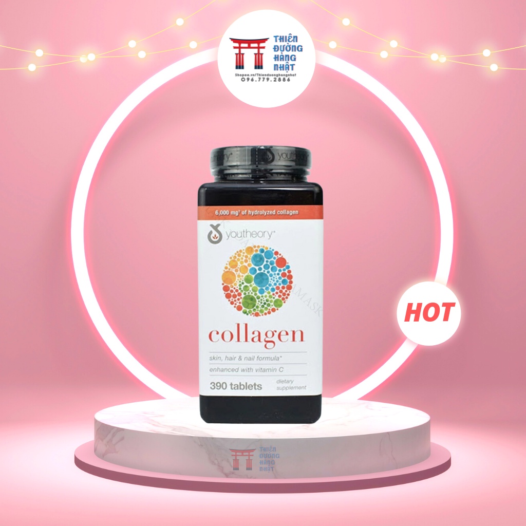 Viên Uống Bổ Sung Collagen Youtheory + BIOTIN Chính Hãng Mỹ 390 Viên